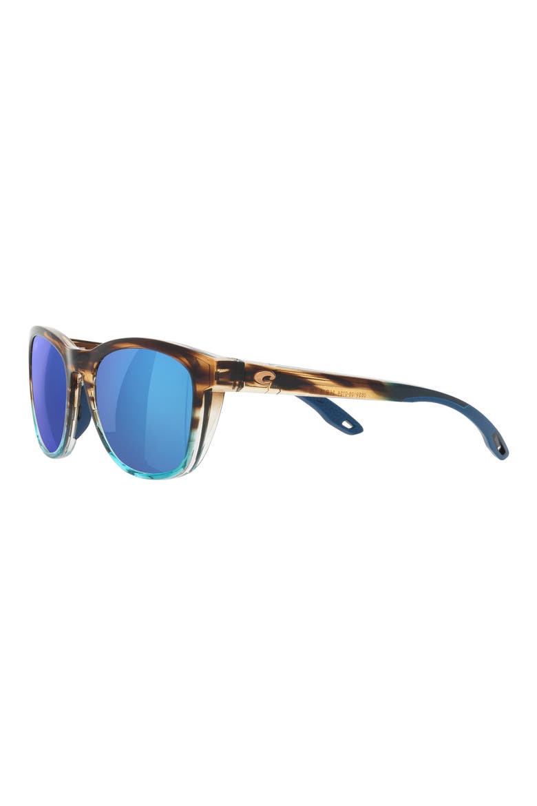Aleta 54mm Mirrored Polarized Round Sunglasses, Alternate, color, BLUE MIRROR