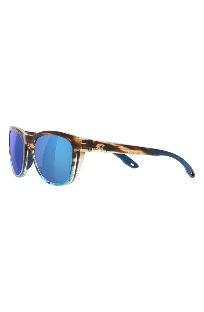 Costa Del Mar Aleta 54mm Mirrored Polarized Round Sunglasses, Alternate, color, Blue Mirror