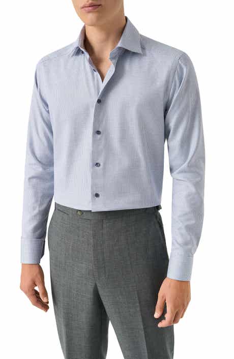 Contemporary Fit Textured Twill Button-Up Shirt