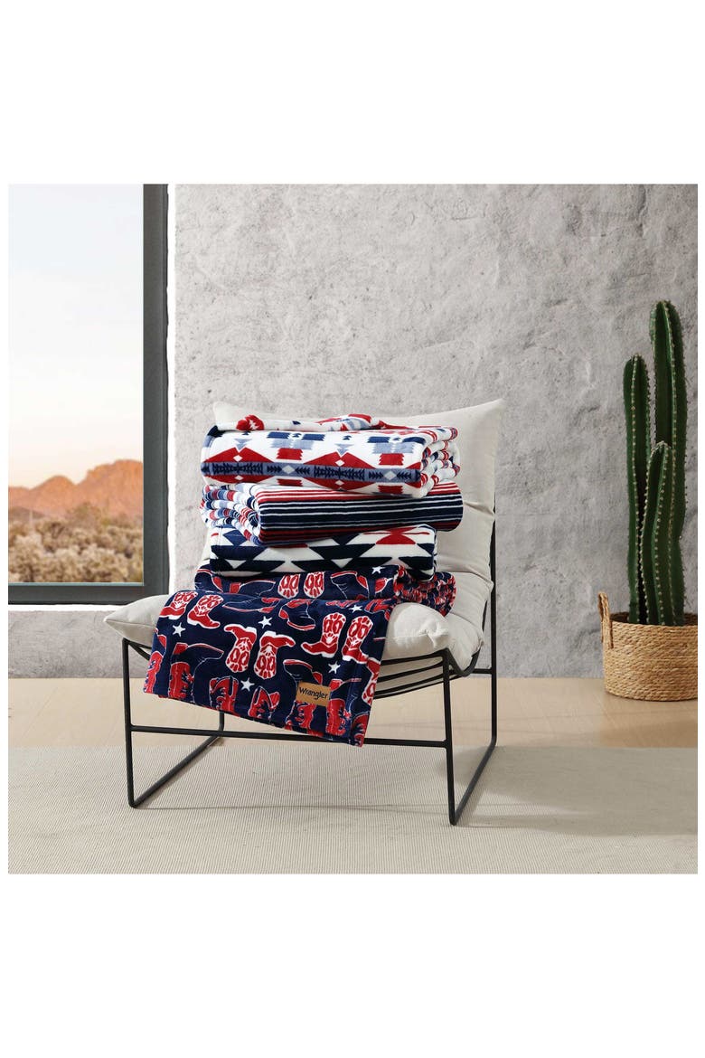 Knockin' Boots Ultrasoft Plush Throw, Alternate, color, DARK BLUE