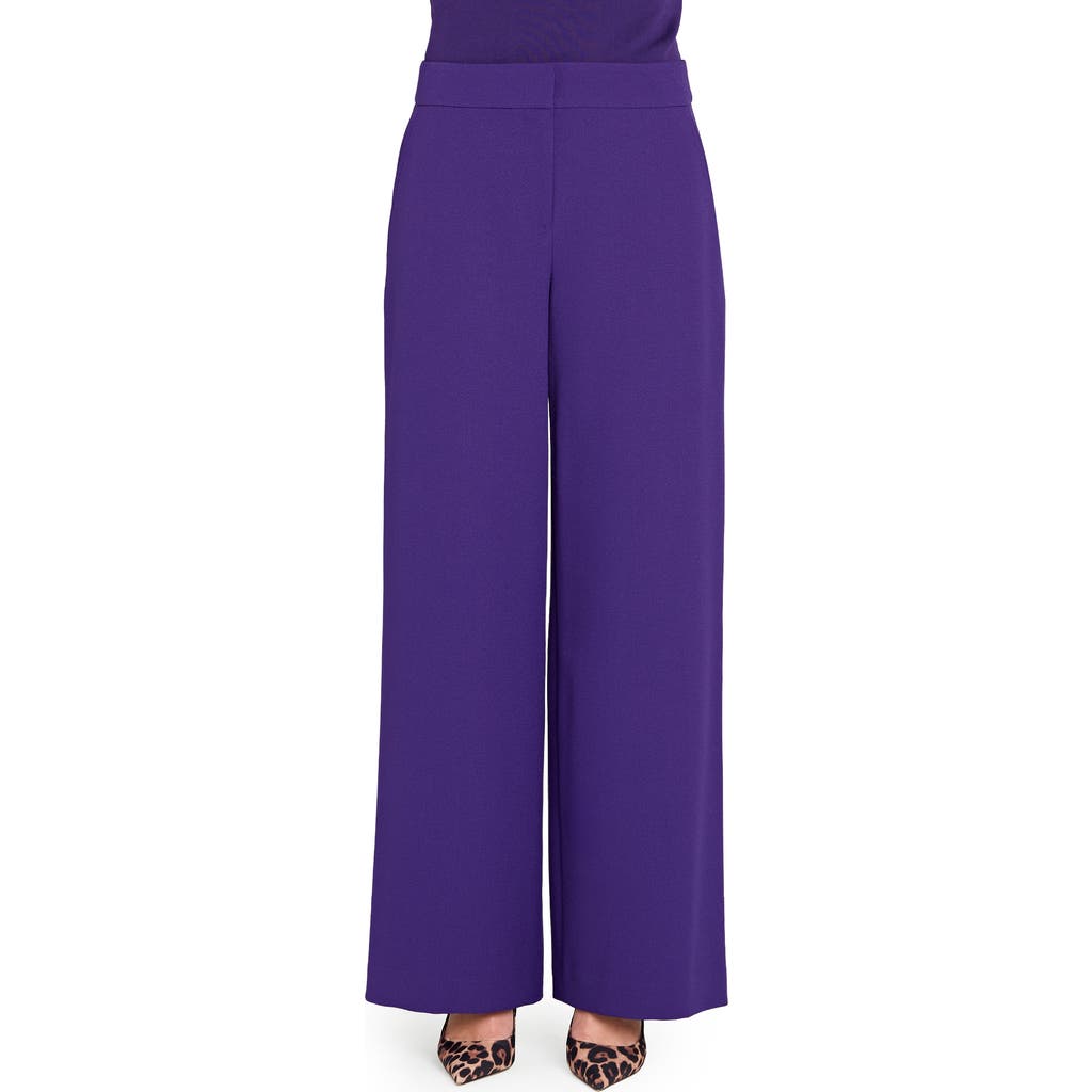 Tahari Asl Wide Leg Pants In Purple