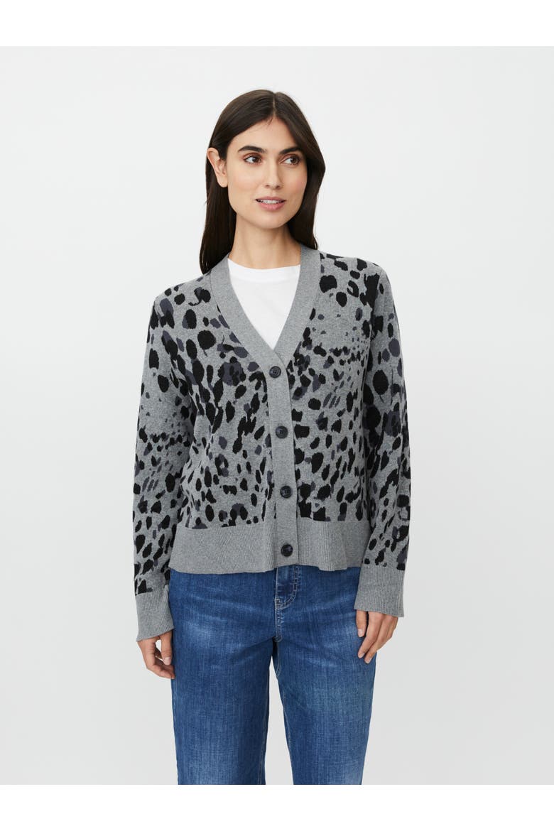 Malokina Leopard Pattern Cardigan, Main, color, Black