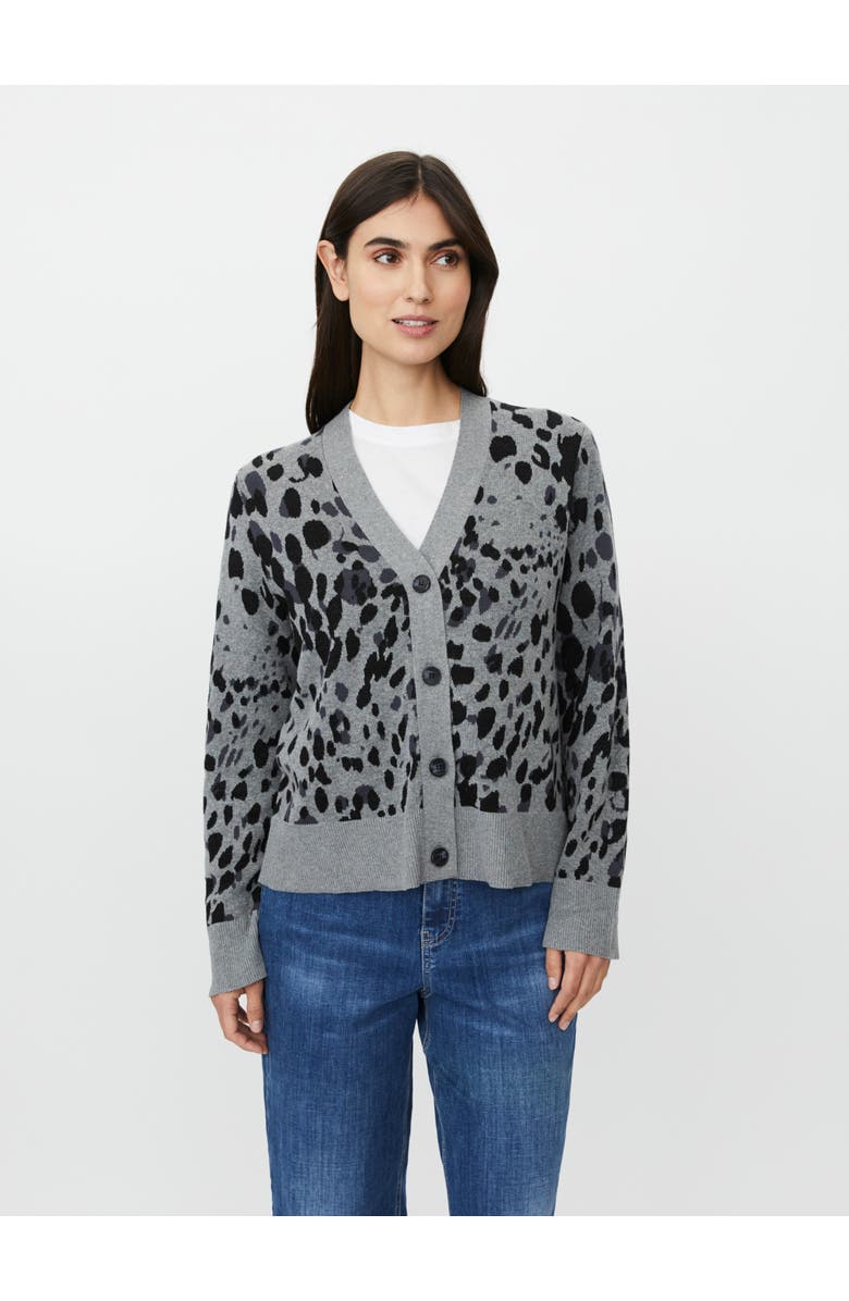 Masai Copenhagen Malokina Leopard Pattern Cardigan, Main, color, Black