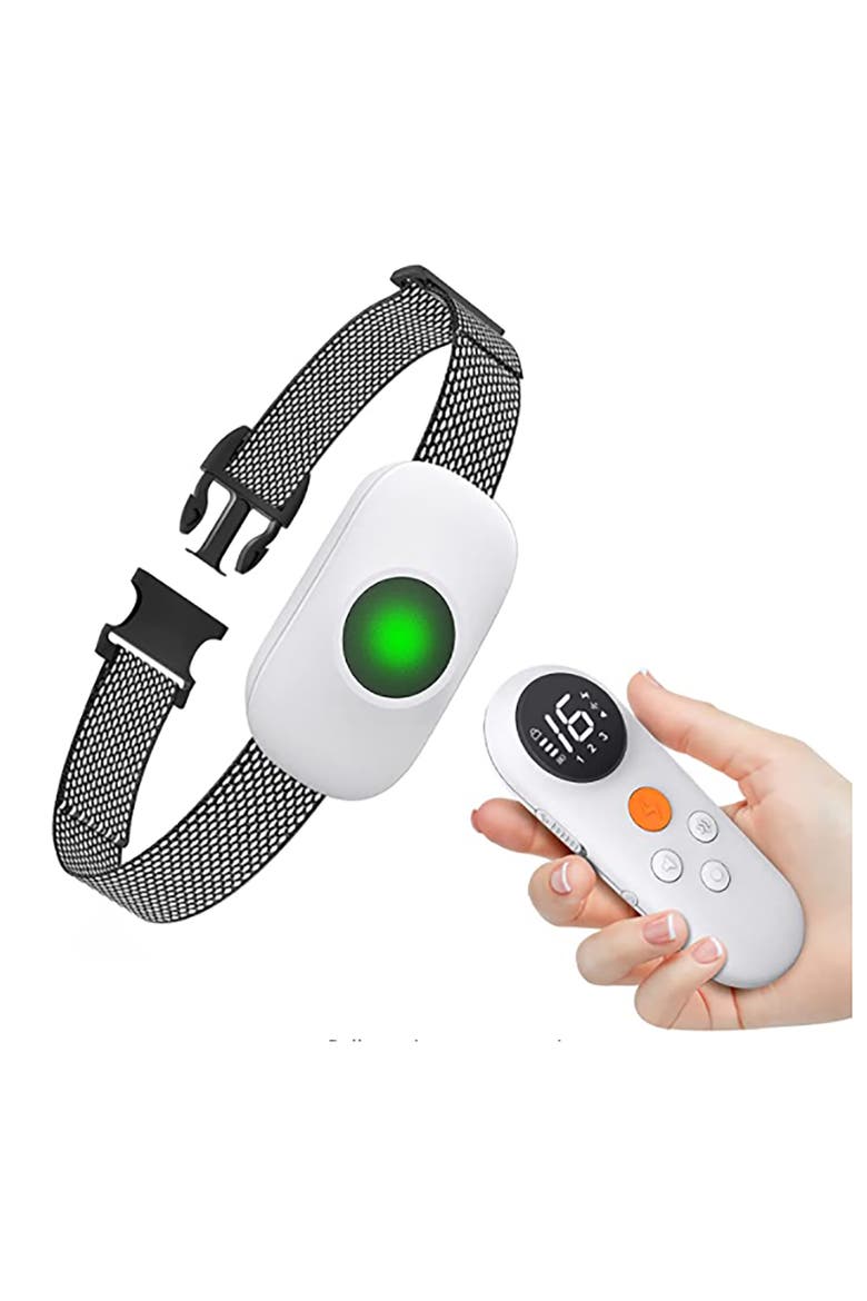 Ellipse LED 1-to-3 Dog 550-Yard Range 16-Level Vibration Sound and Stimulation Training Dog Collar, Alternate, color, WHITE