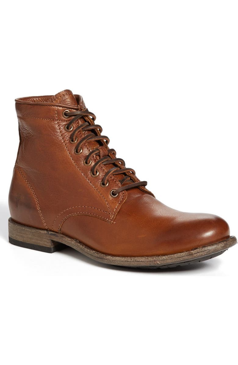 Frye Tyler Plain Toe Boot, Main, color, Cognac