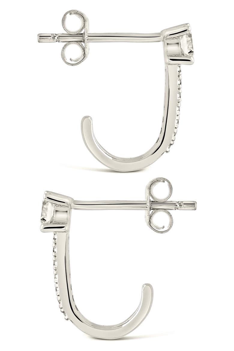 Cubic Zirconia Pavé Drop Earrings, Alternate, color, SILVER