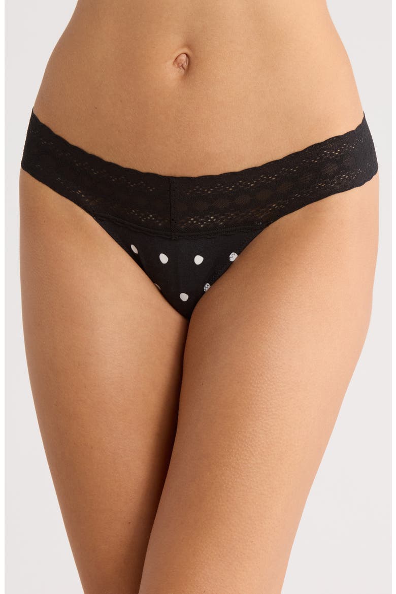 FeelFree Lace V-Front Thong, Main, color, POLKA DOTS