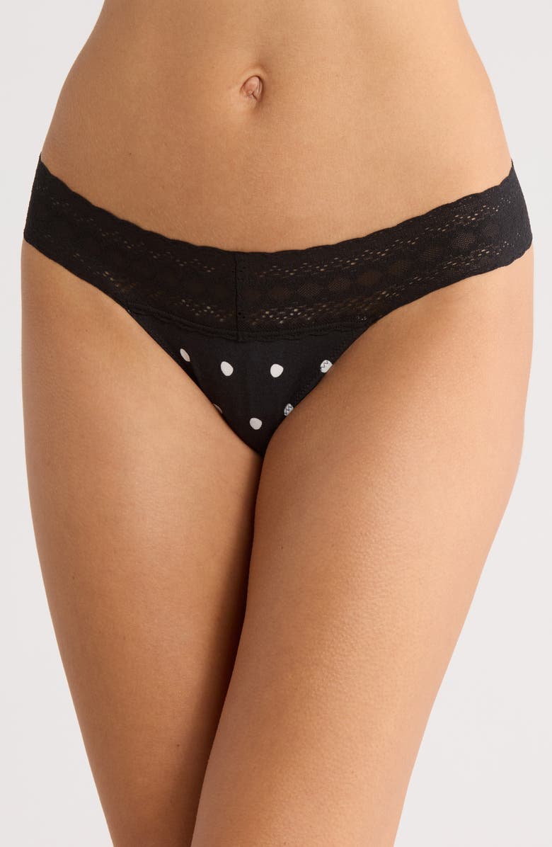 MeUndies FeelFree Lace V-Front Thong, Main, color, Polka Dots