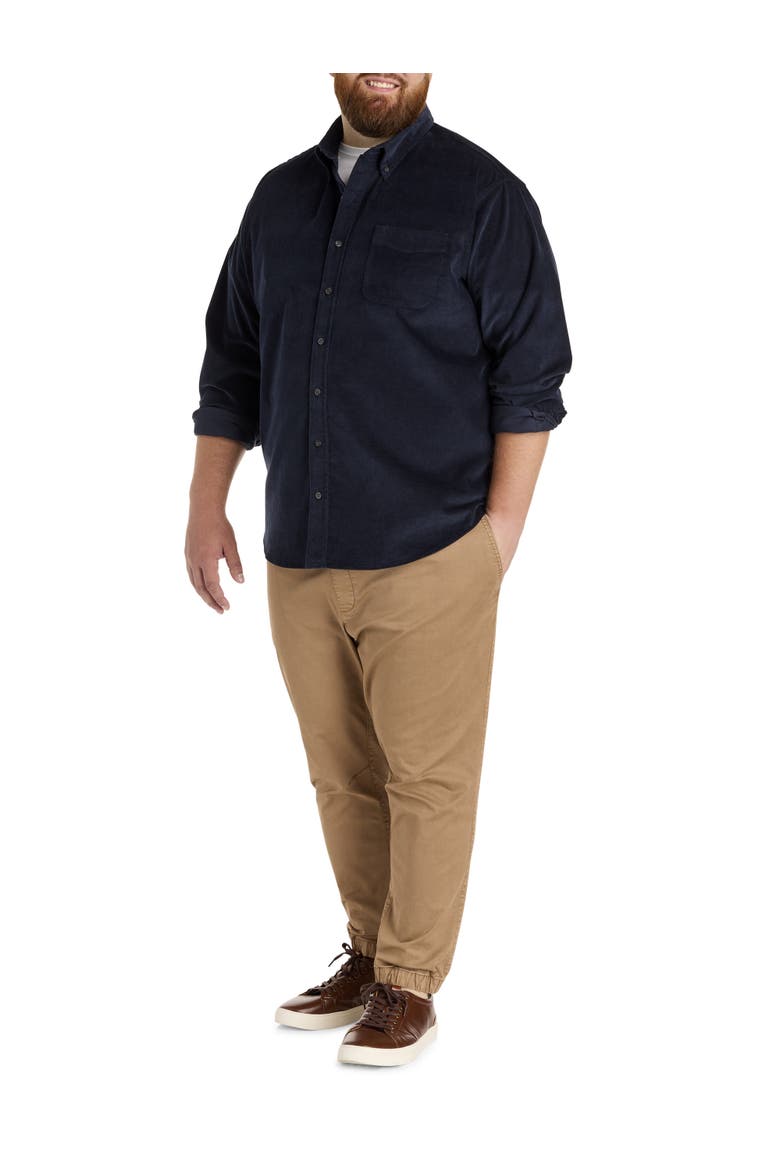 Big & Tall Corduroy Sport Shirt, Alternate, color, NAVY