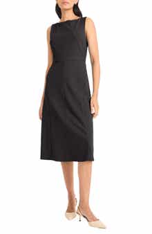 Maggy London Boat Neck Sleeveless Fit & Flare Dress