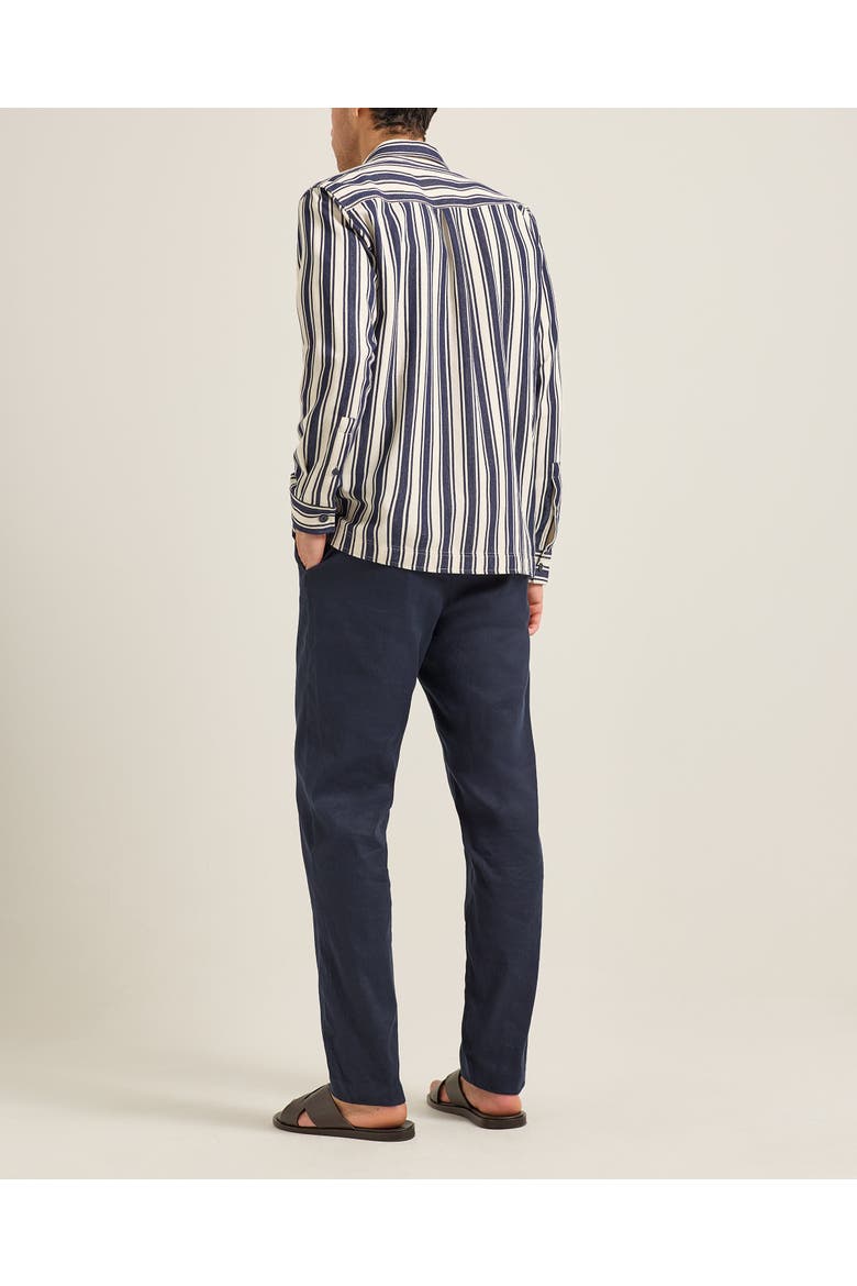 Soren Cotton Overshirt, Alternate, color, Shore Blue/Chai