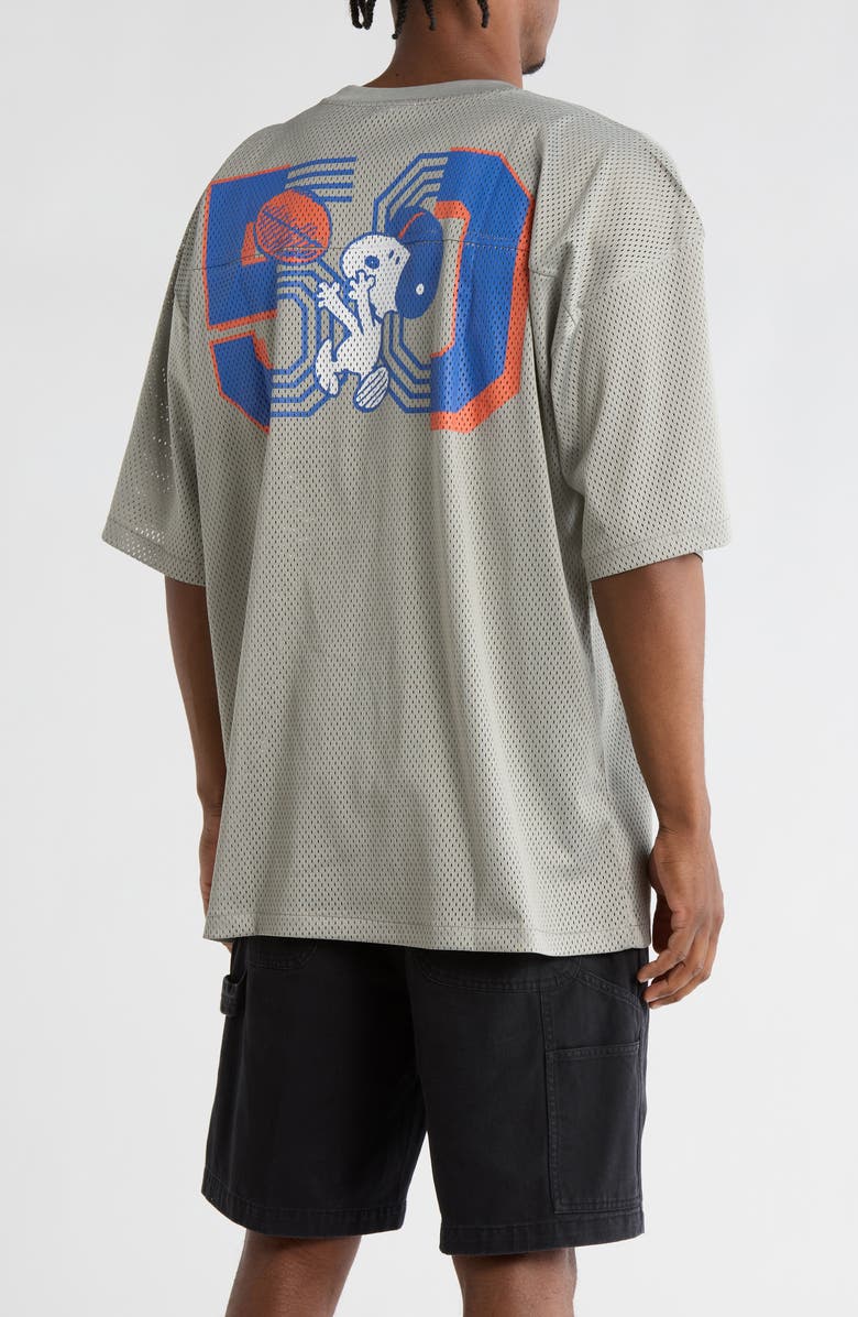 The Forecast Agency Peanuts Non-Athletic Mesh Top, Alternate, color, Grey