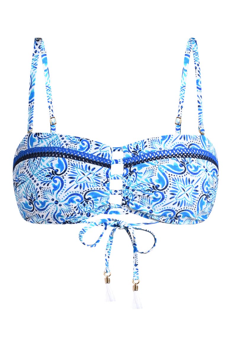 Costa Azul Bandeau Bikini Top, Alternate, color, BLUE