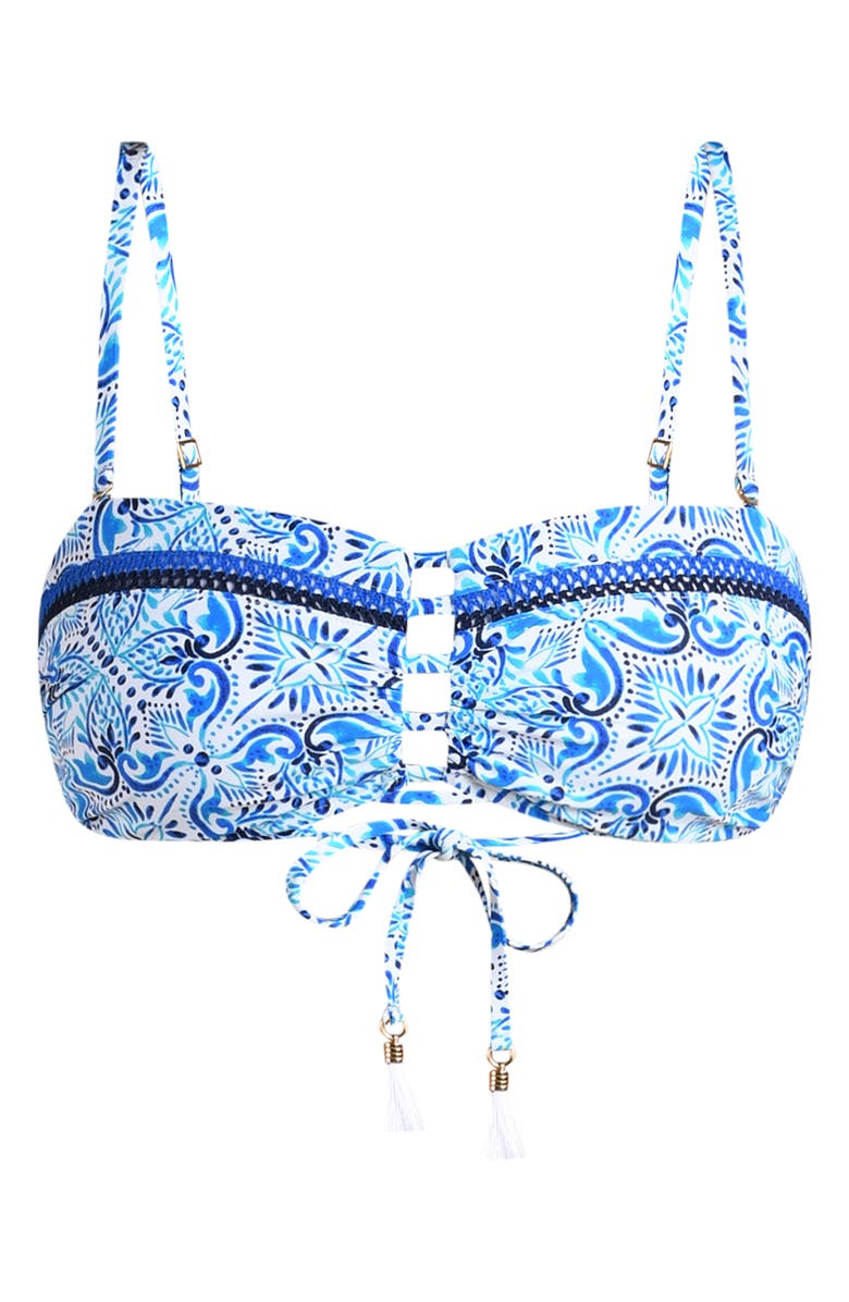 La Blanca Costa Azul Bandeau Bikini Top, Alternate, color, Blue