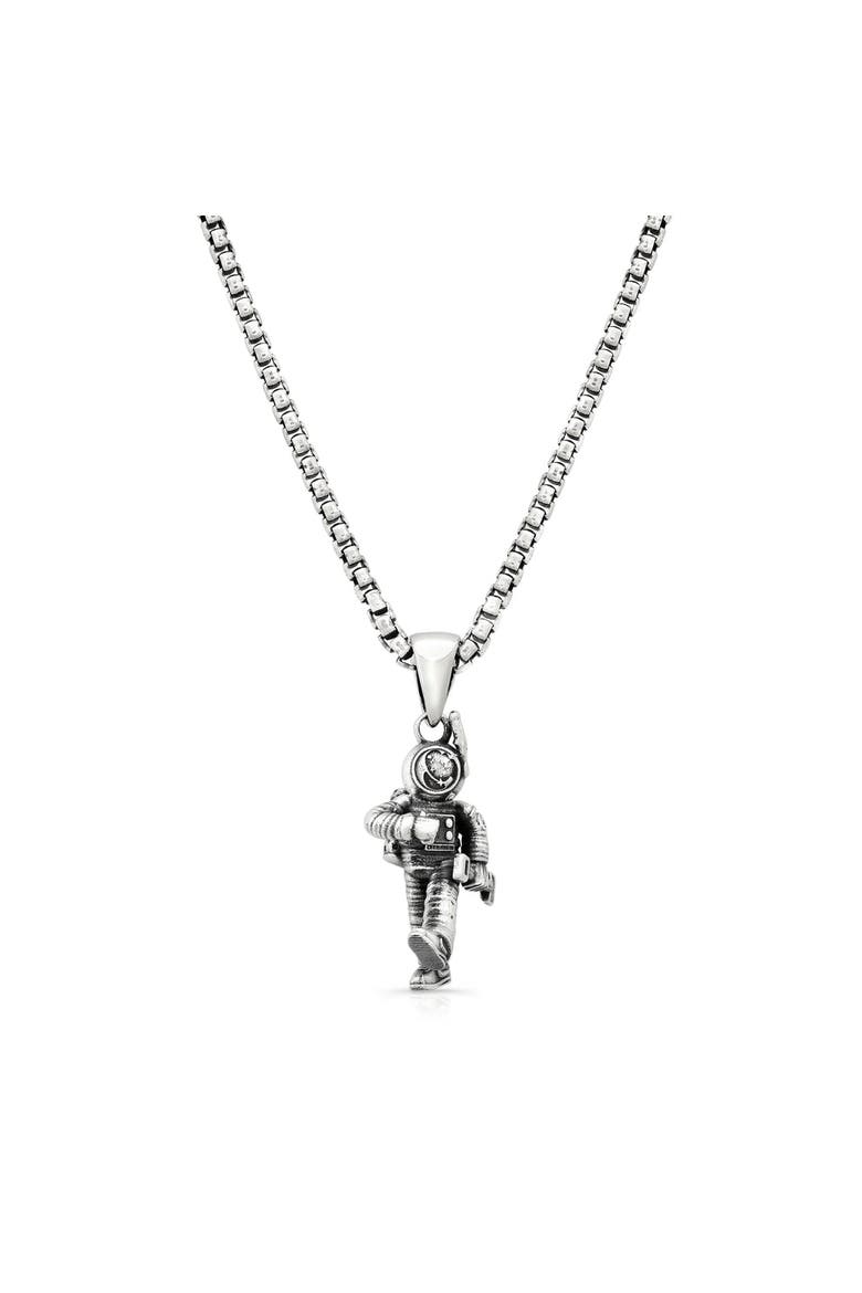 Moon Man Pendant 25, Main, color, Silver