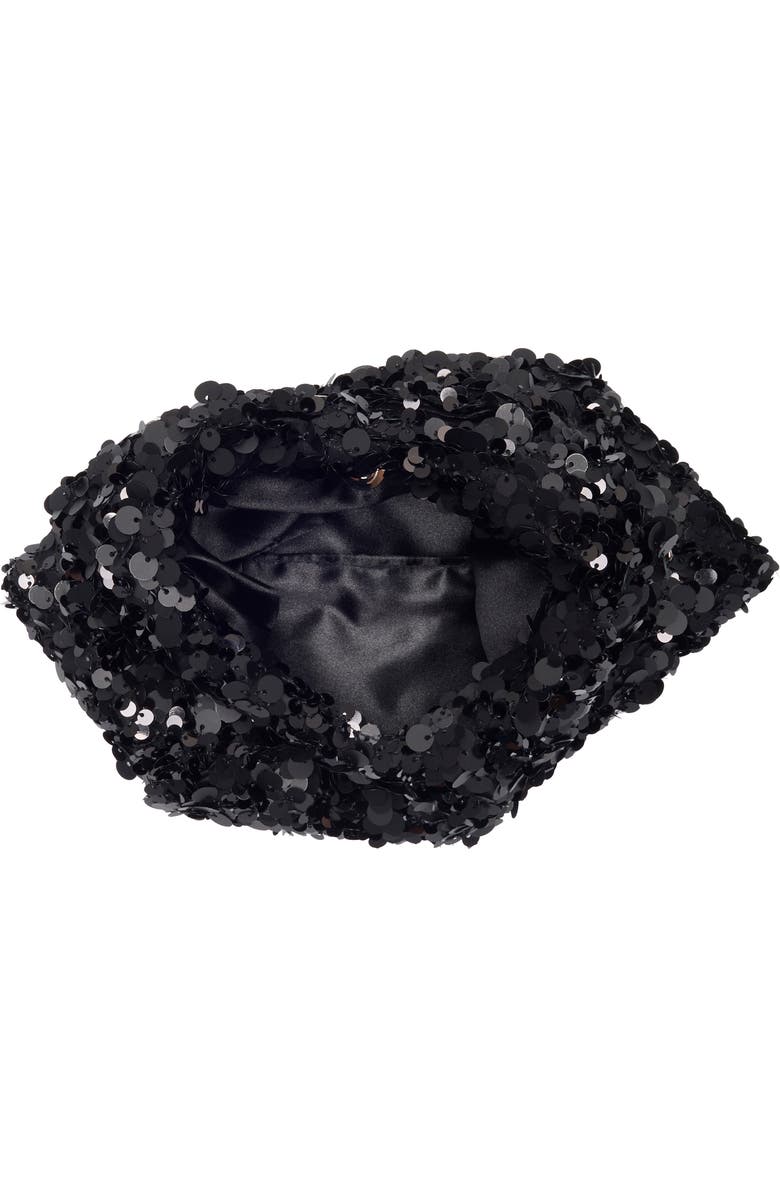 Jessica McClintock Fern Sequin Clutch, Alternate, color, Black