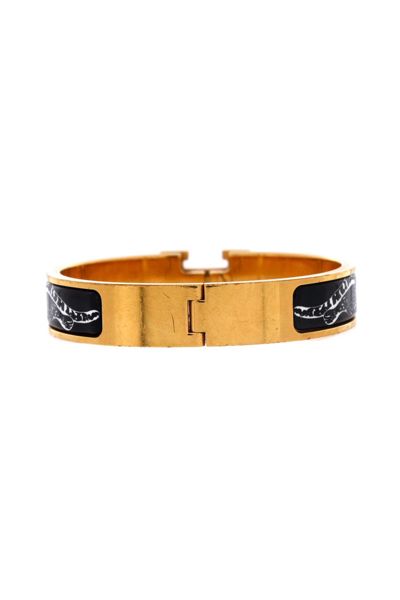 Clic H Bracelet Printed Enamel Extra Narrow, Alternate, color, Print