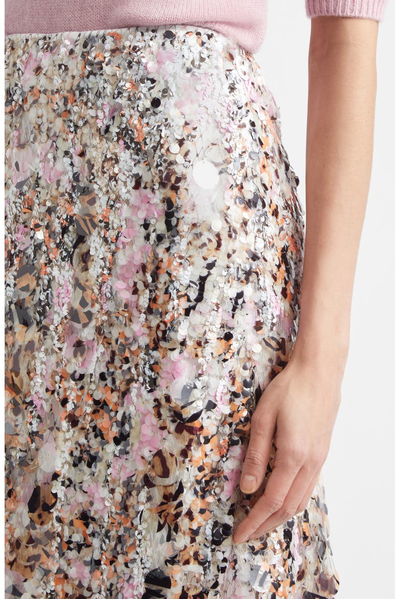 Sequin Embellished Midi Skirt, Alternate, color, PINK SAND