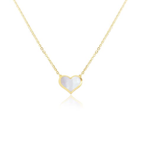 Mother of Pearl Single Heart Necklace