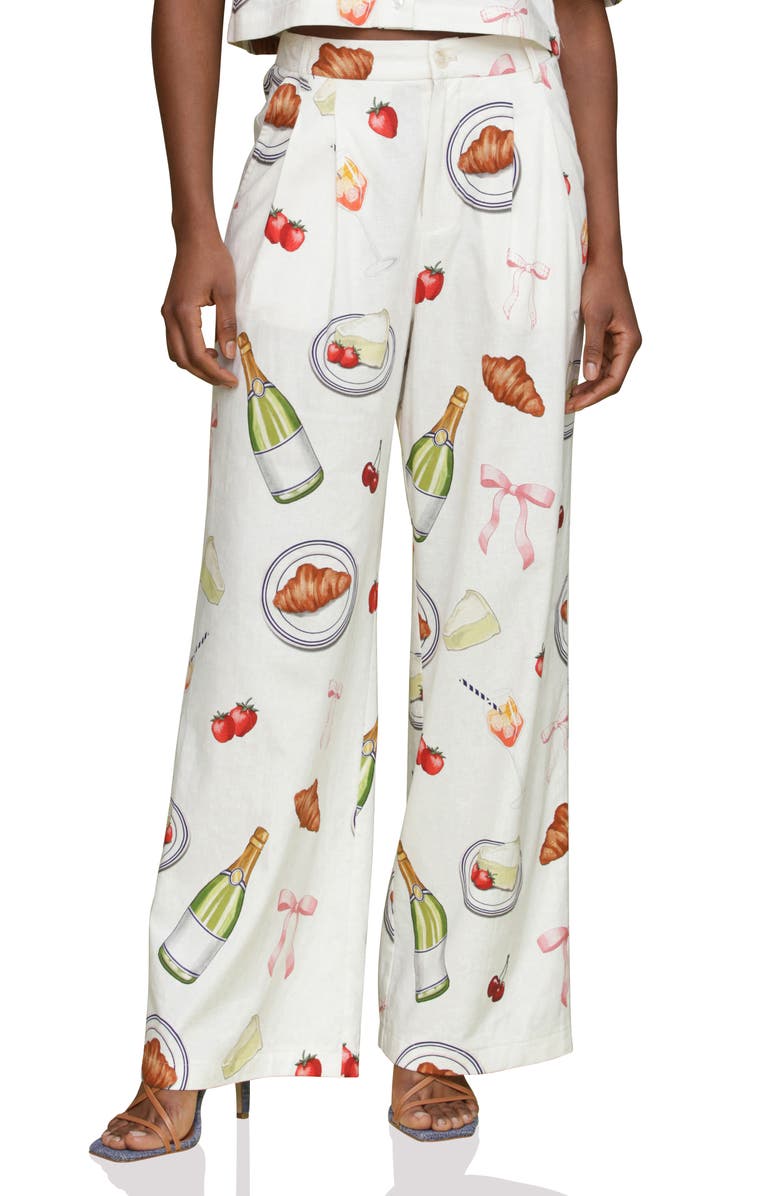 Avec Les Filles Tabletop Print Pants, Main, color,