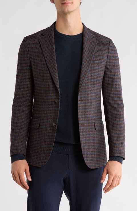 Plaid Two-Button Sport Coat