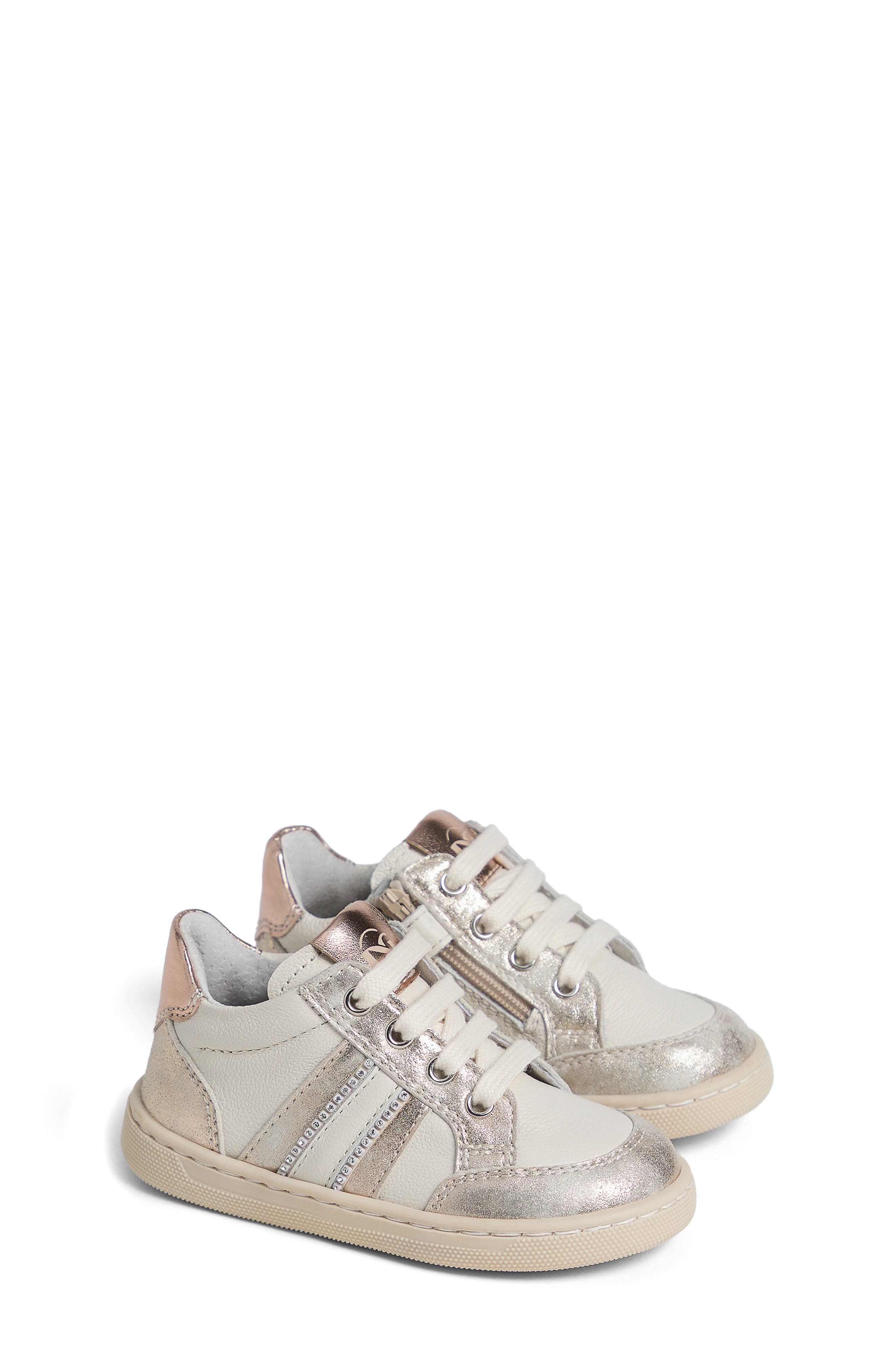 NeroGiardini Metallic High Top Sneaker, Main, color, Beige/ Light Gold