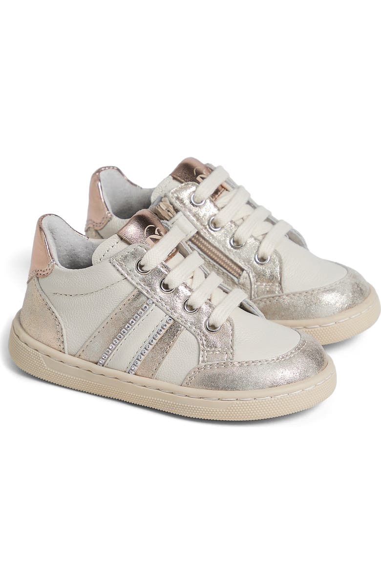 NeroGiardini Metallic High Top Sneaker, Main, color, Beige/ Light Gold