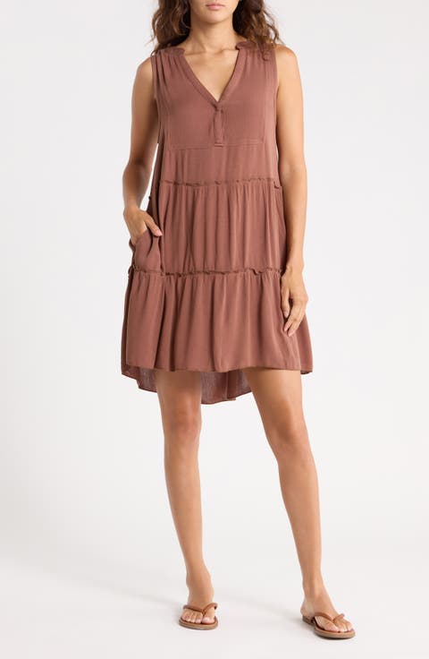 Tiered Gauze Cover-Up Dress