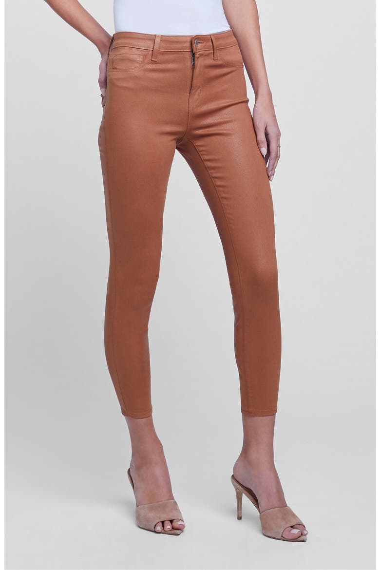High Waist Crop Jeans, Main, color, JAVA COATED