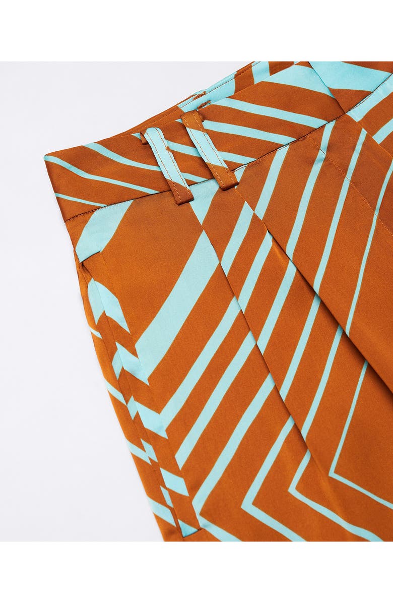 MANGO Geo Print High Waist Satin Pants, Alternate, color,