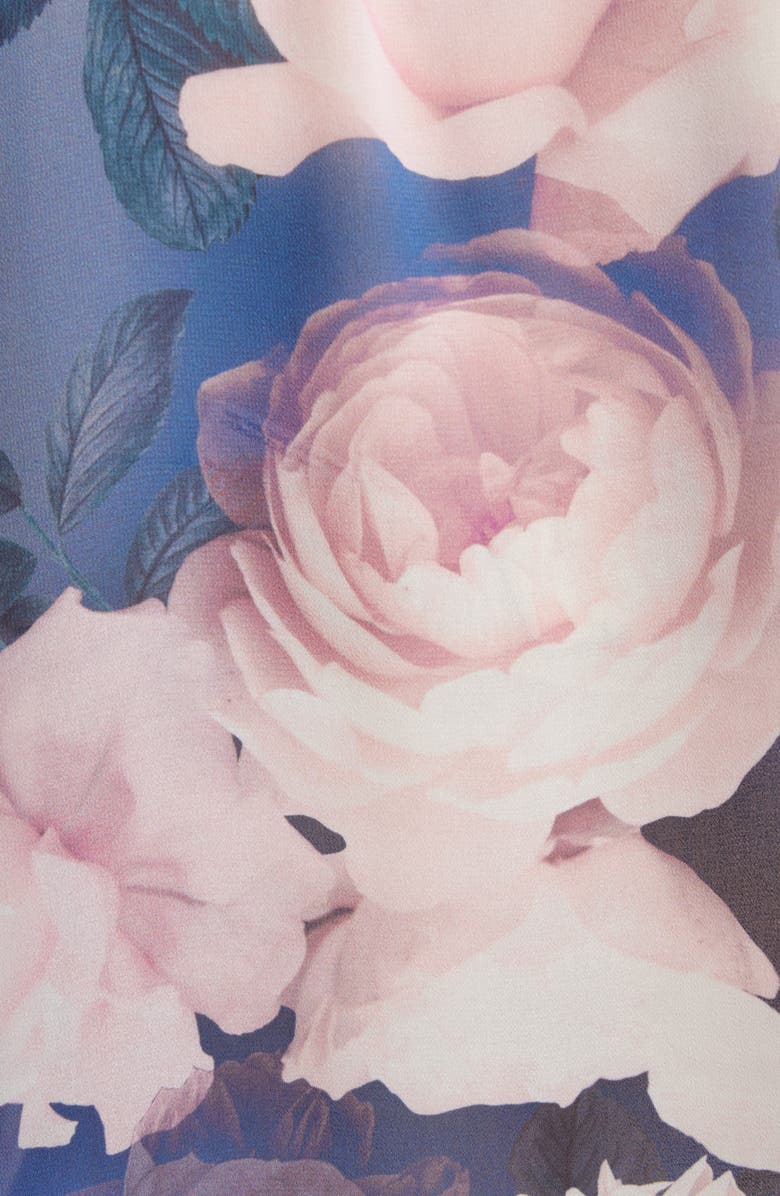 Tahari ASL Bow Neck Top, Alternate, color, Blue Petal Floral