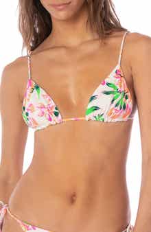 Maaji Bubbly Blossom Palm Glow Reversible Bikini Top