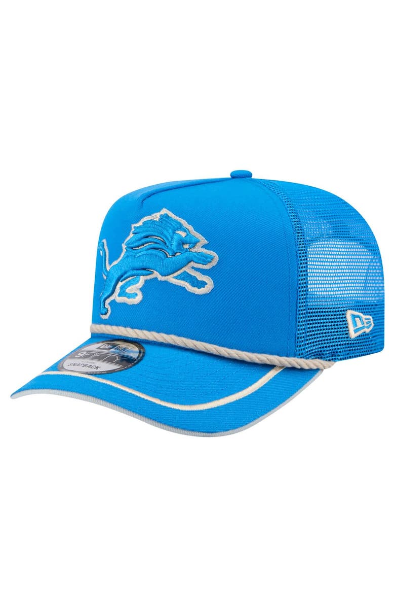New Era Men's New Era Blue Detroit Lions Vintage Team Rope A-Frame Trucker 9FIFTY Snapback Hat, Main, color, Blue