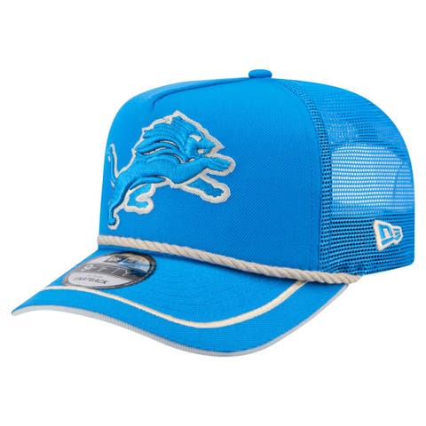 Men's New Era Blue Detroit Lions Vintage Team Rope A-Frame Trucker 9FIFTY Snapback Hat