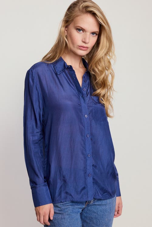 The Shirt By Rochelle Behrens The Silk Shirt In Blue