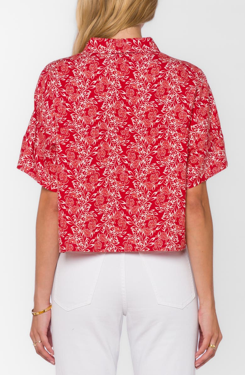 VELVET HEART Trista Dolman Sleeve Linen Blend Button-Up Shirt, Alternate, color, Saucy Red Floral