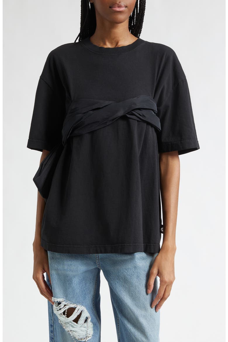 Taffeta Knot T-Shirt, Main, color, WASHED BLACK