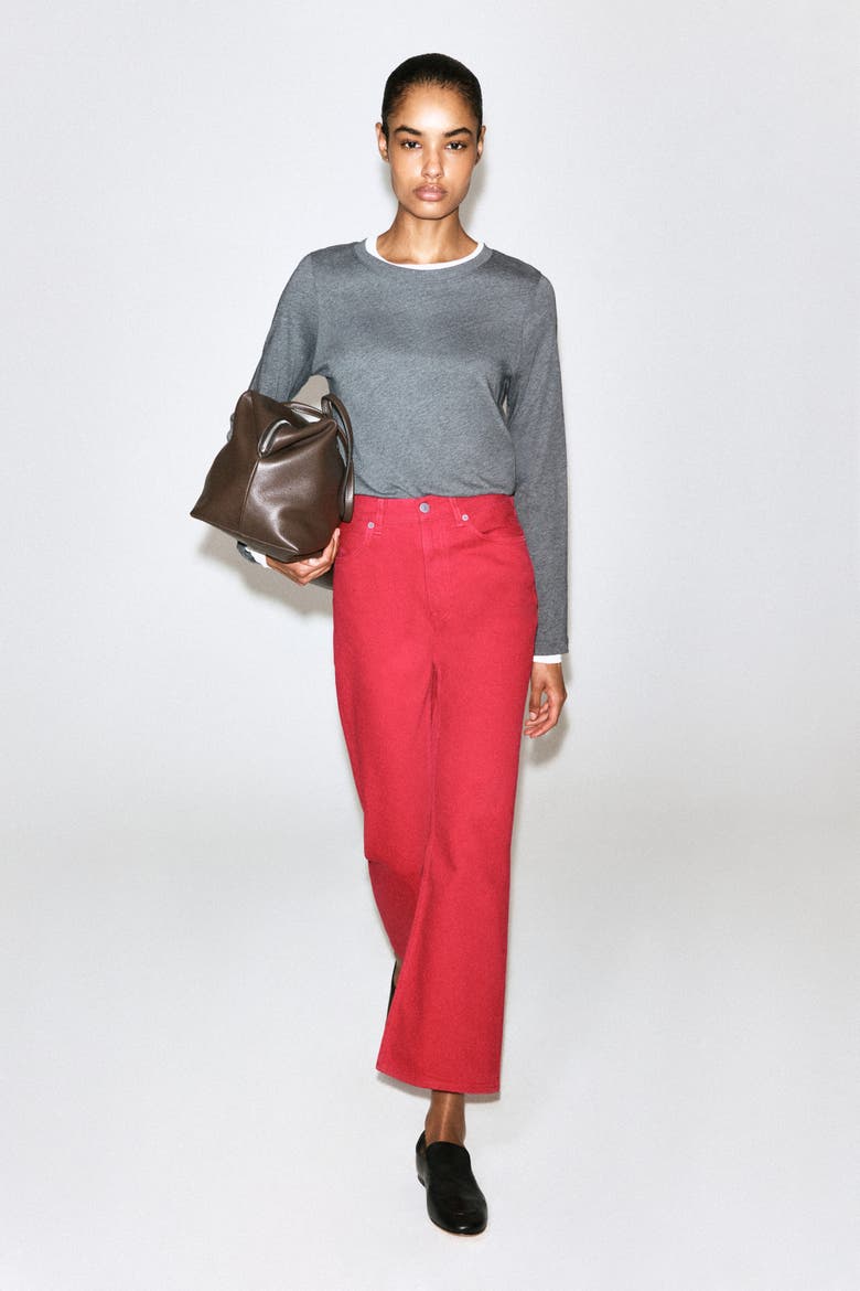 Valley Cropped Bootcut Jeans, Alternate, color, RED