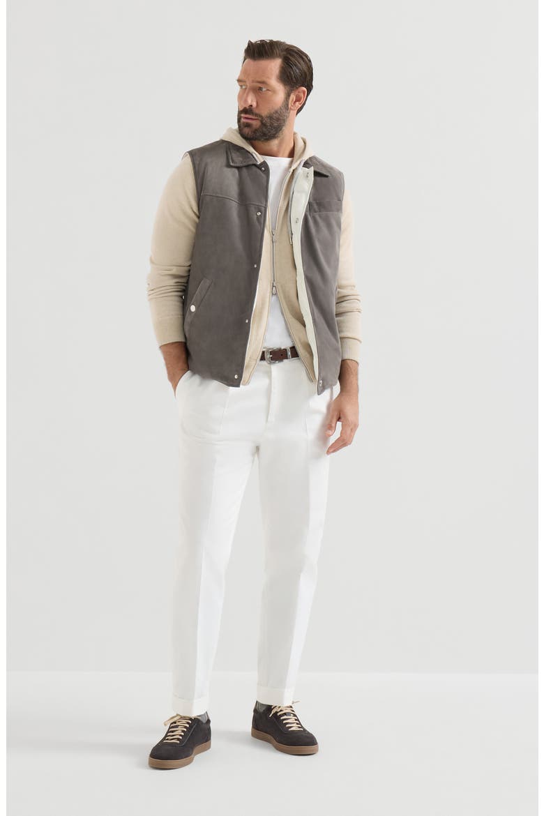 Cashmere sweatshirt-style cardigan with hood, Alternate, color, Sand