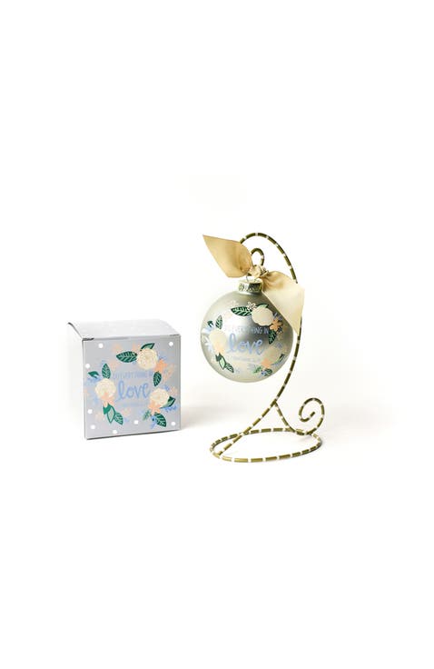 Do Everything in Love Glass Ornament with White Stand