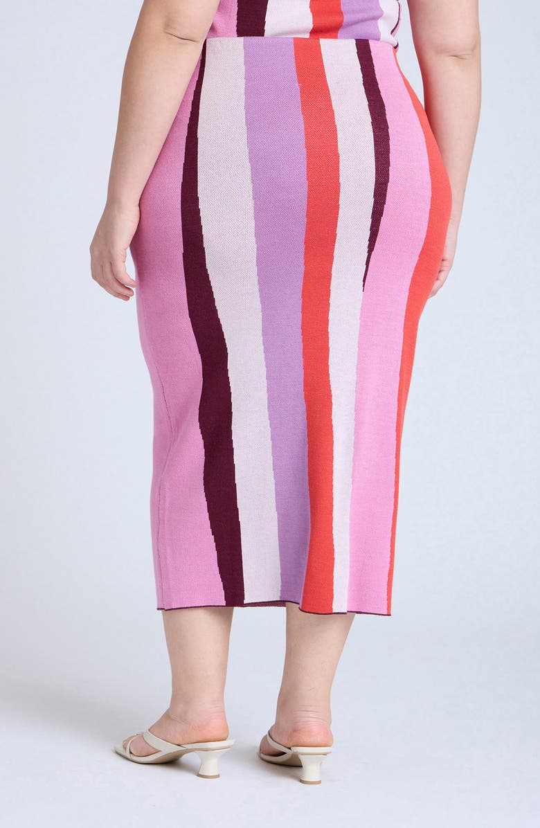 ELOQUII Stripe Intarsia Column Sweater Skirt, Alternate, color,
