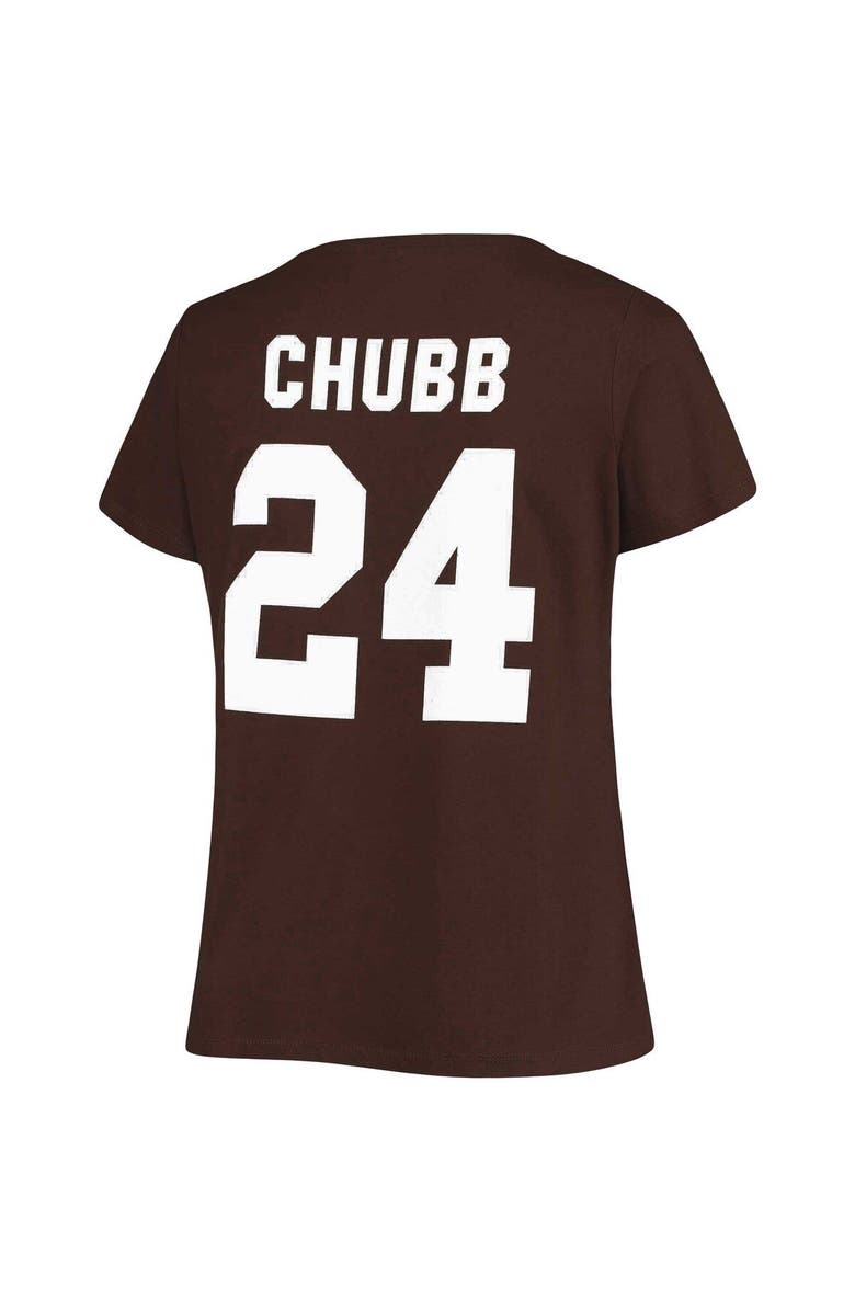 FANATICS Women's Nick Chubb Brown Cleveland Browns Plus Size Fair Catch Name & Number V-Neck T-Shirt, Alternate, color, 
