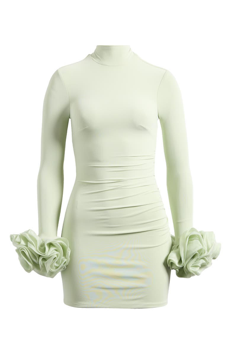 HOUSE OF CB Camilla Ruffle Cuff Long Sleeve Body-Con Minidress, Alternate, color, Bok Choy