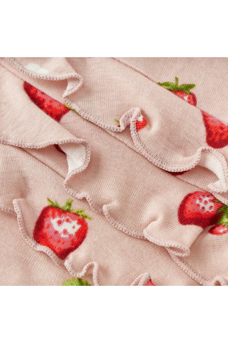 Organic Cotton Ruffle Footed Romper, Alternate, color, Strawberry
