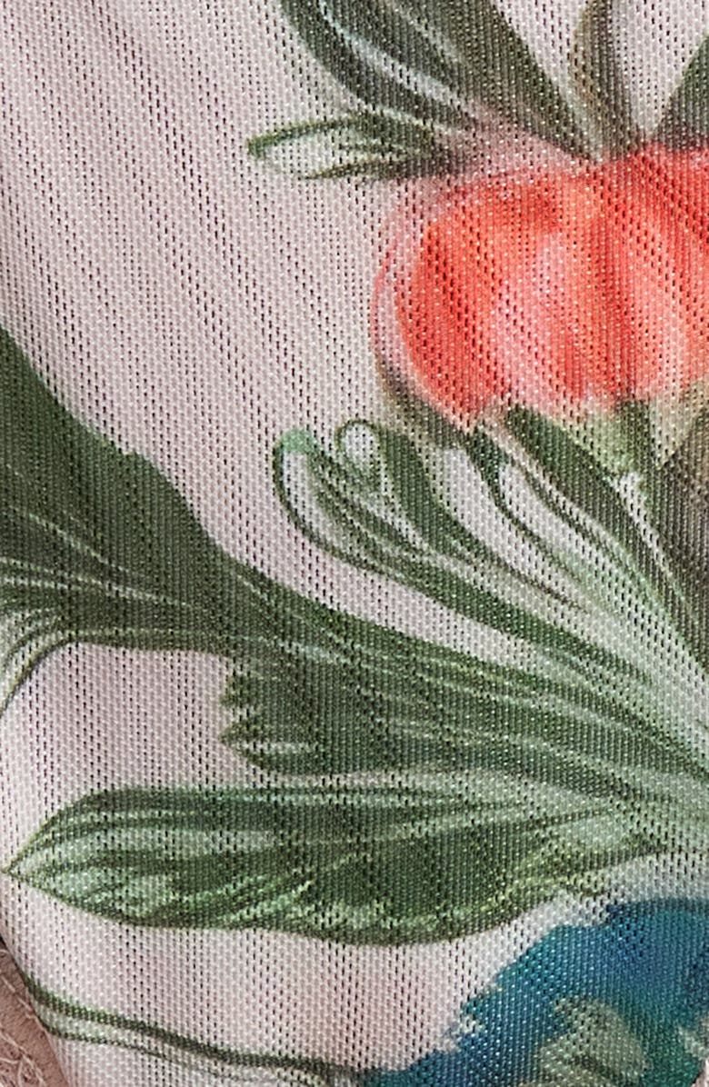 KILO BRAVA Lace Trim High Leg Thong, Alternate, color, 3D Floral