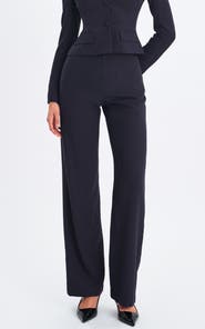 Miss Circle Quinniee Striped High-Waisted Straight Leg Pant