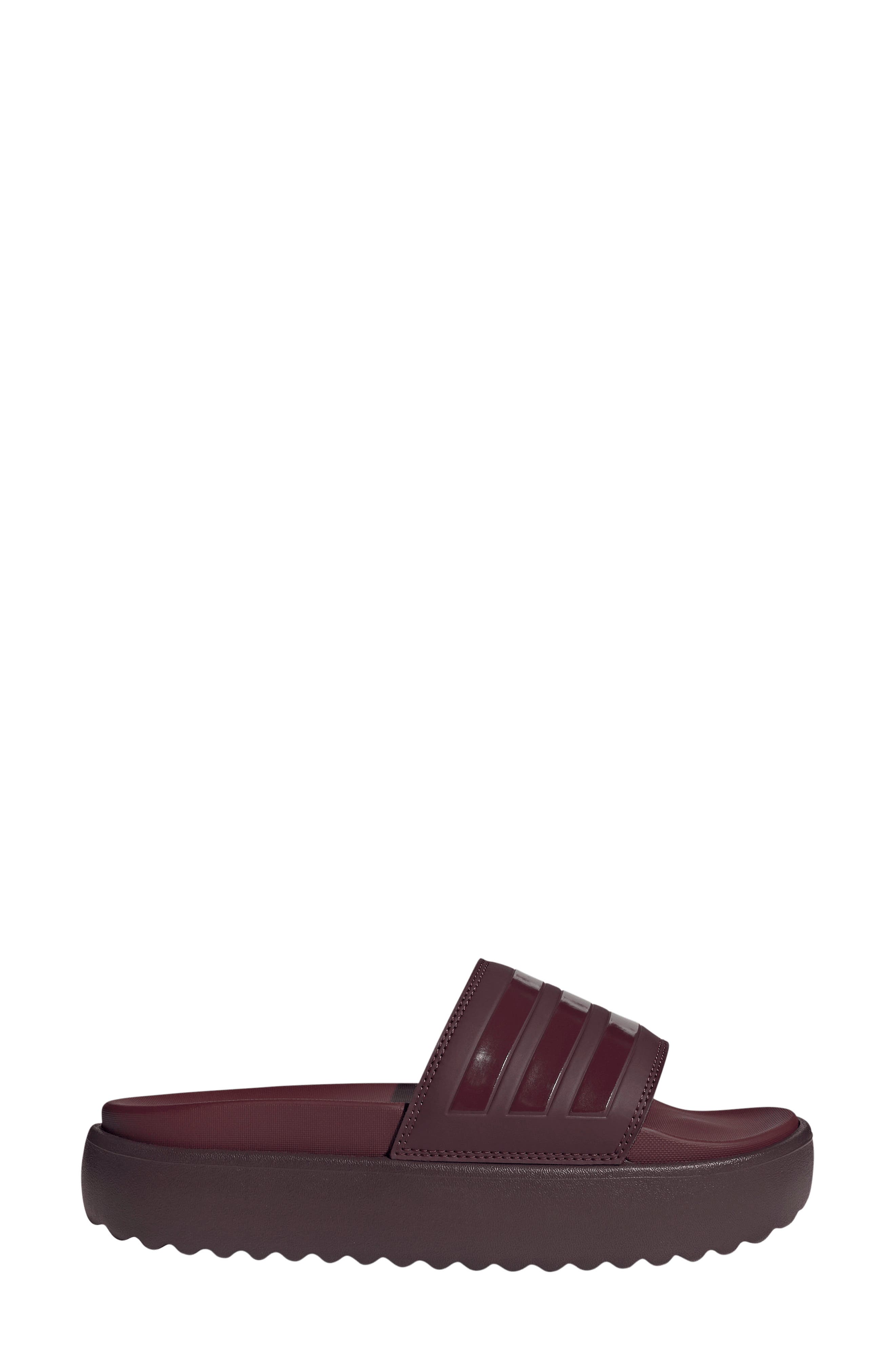 adidas Adilette Platform Slide Sandal, Alternate, color, Maroon/ Maroon/ Shadow Red