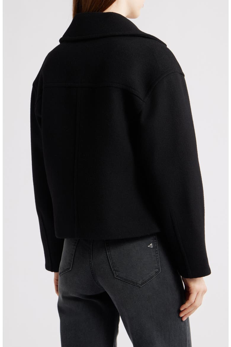 Drop Shoulder Oversize Crop Coat, Alternate, color, BLACK