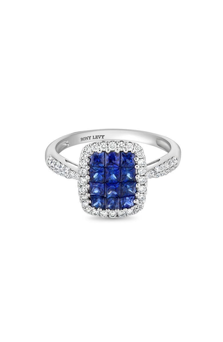 Bony Levy El Mar Diamond & Blue Sapphire Ring, Alternate, color, 18K White Gold