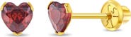 In Season Jewelry 14k Birthstone Cubic Zirconia Heart Earrings